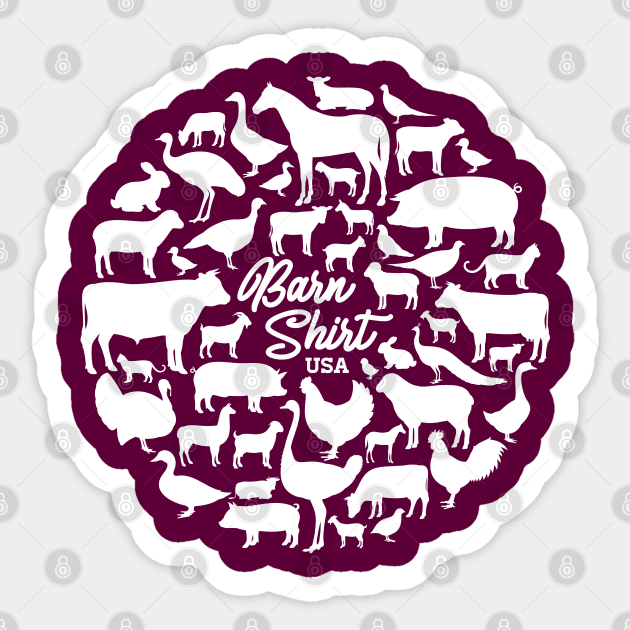 Circle of Livestock - White Sticker by Barn Shirt USA